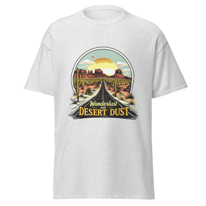 ash-classic tee with- Wanderlust & desert dust Design-design for unisex