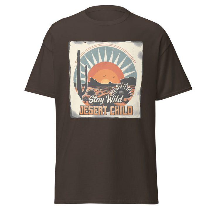 dark-classic tee with- Stay Wild Desert Child-design for unisex