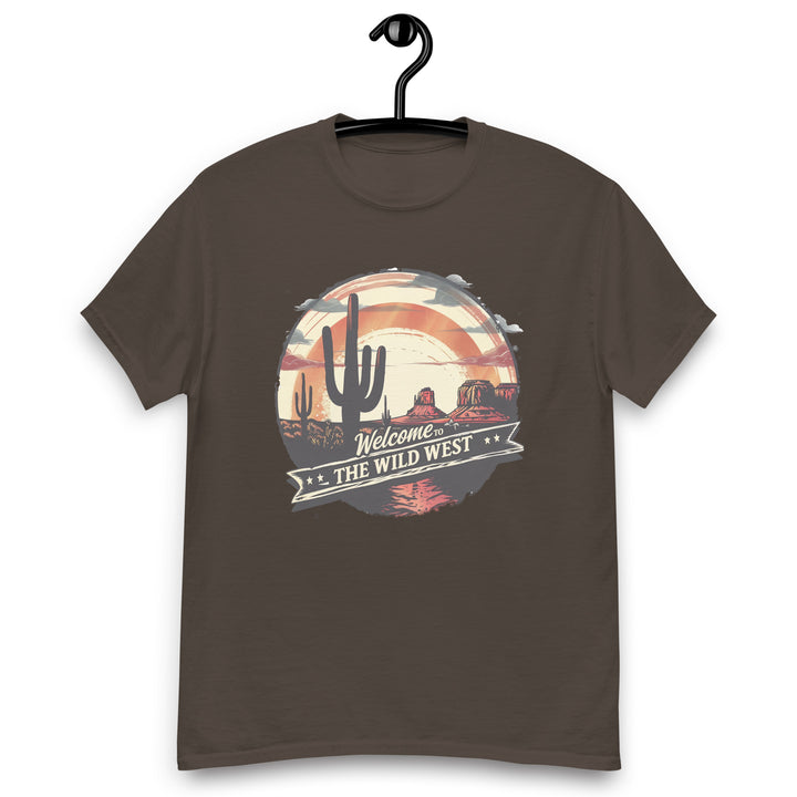 dark-chocolate-classic tee with- Welcome To The Wild West-design for unisex