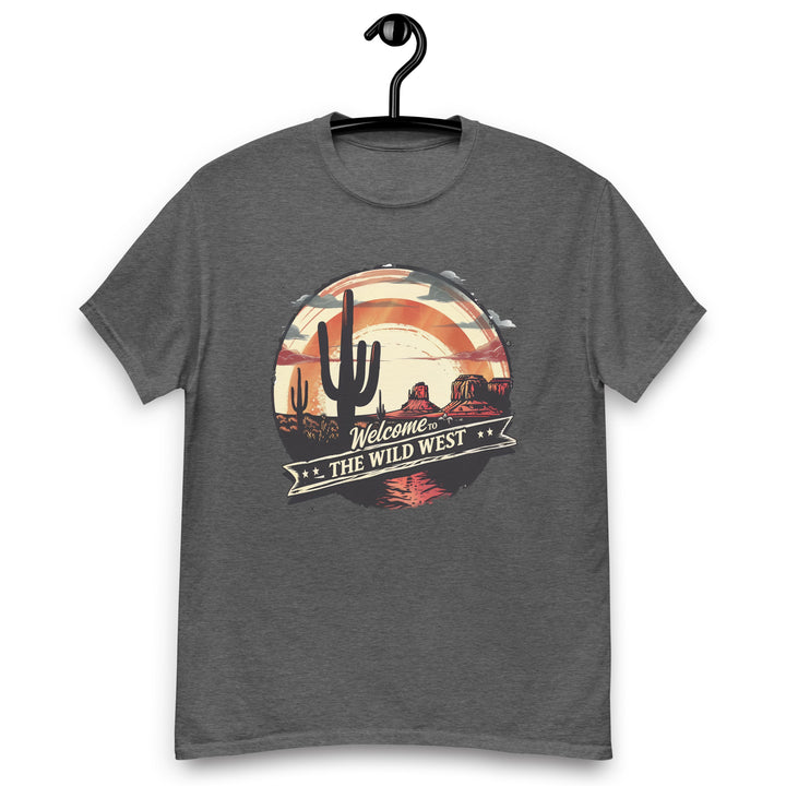 dark-heather-classic tee with- Welcome To The Wild West-design for unisex