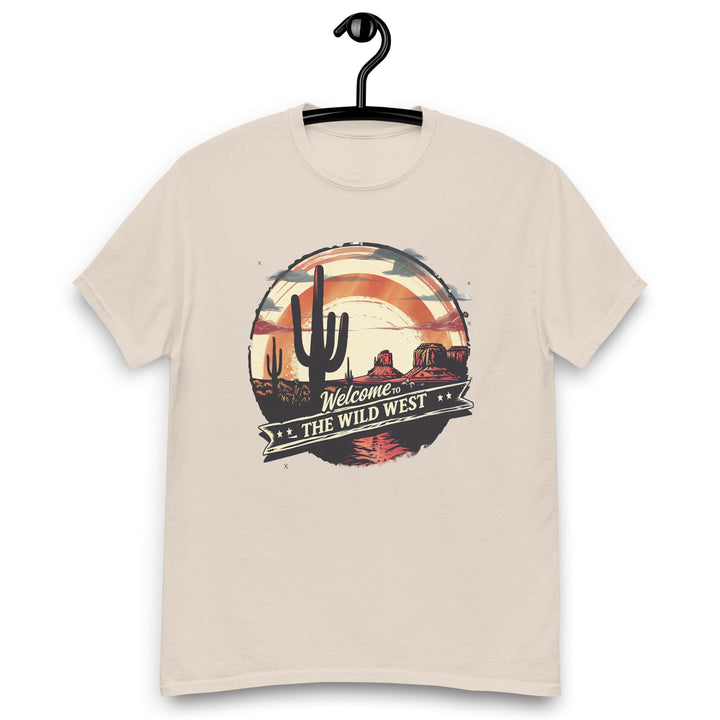 natural-classic tee with- Welcome To The Wild West-design for unisex