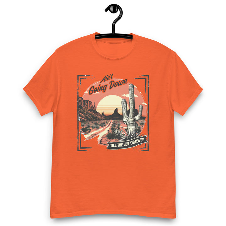 orange-classic tee with-Ain't Going Down-design for unisex