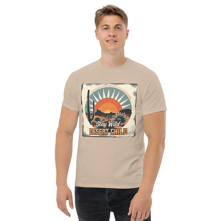 sand-classic tee with- Stay Wild Desert Child-design for unisex