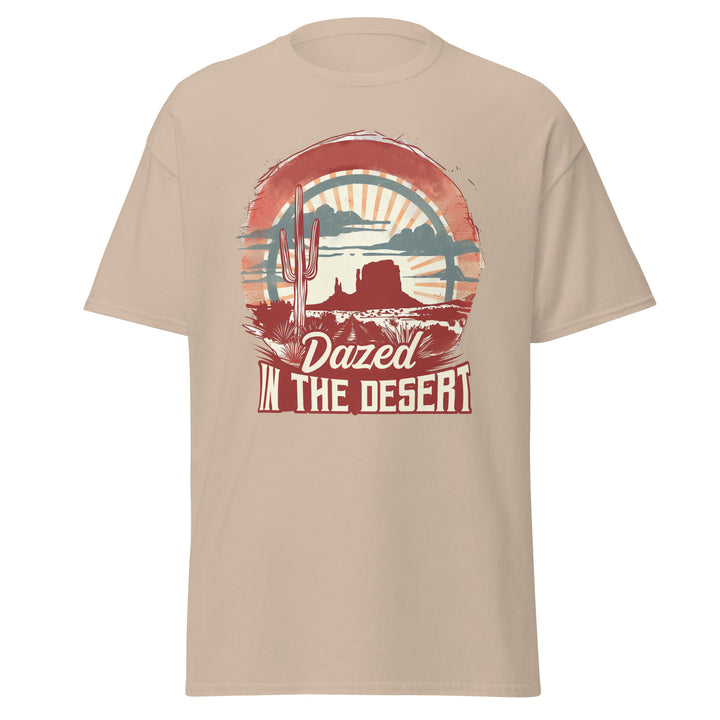 sand-classic tee with-Dazed In The Desert-design for unisex