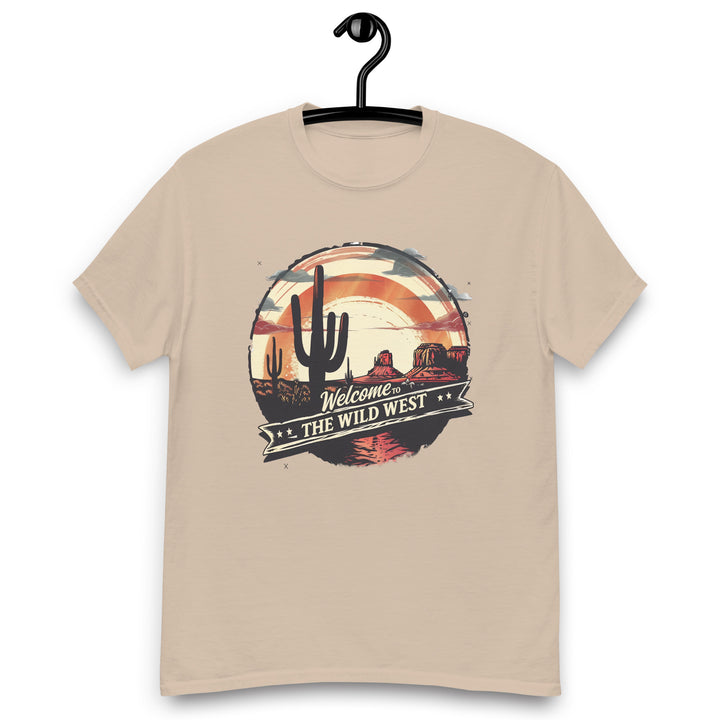 sand-classic tee with- Welcome To The Wild West-design for unisex