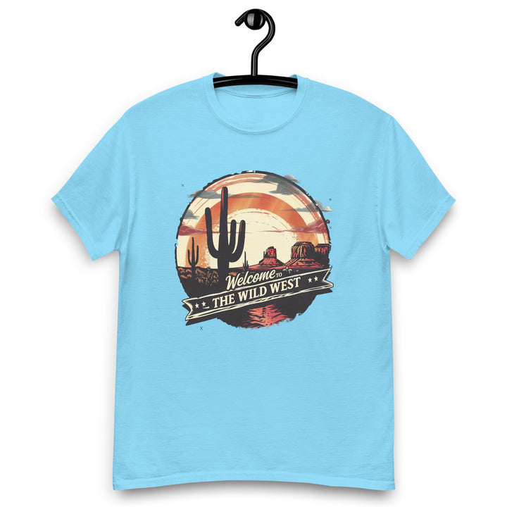 sky-classic tee with- Welcome To The Wild West-design for unisex