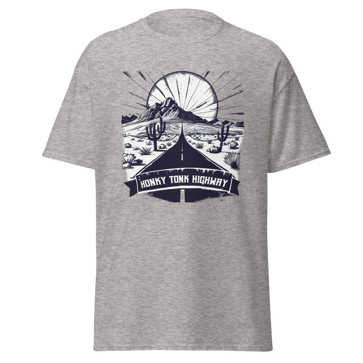 sport-grey-classic tee with-Honky Tonk Highway-design for unisex