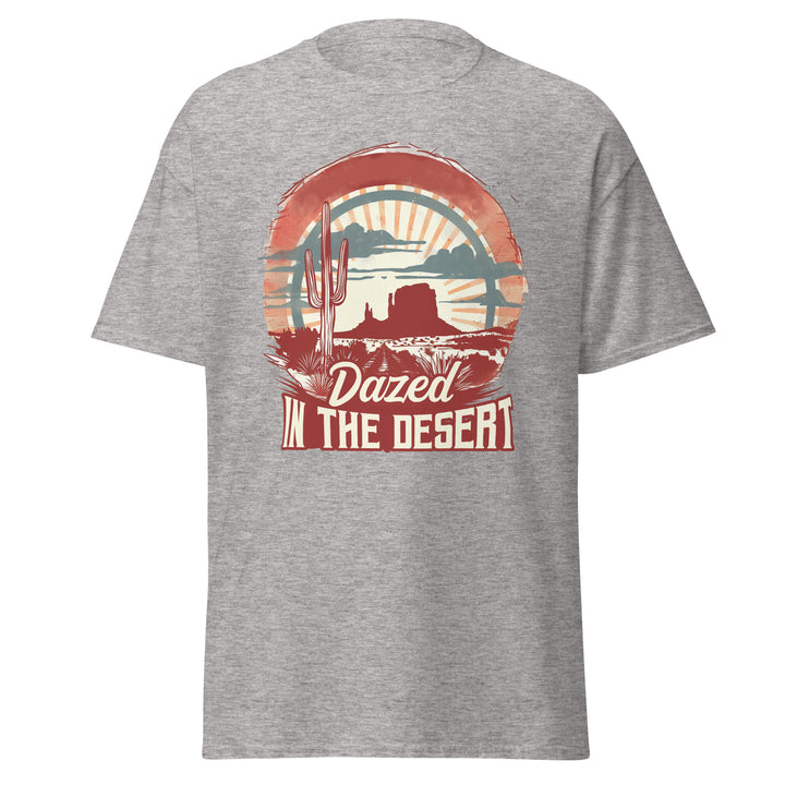 sport-grey-classic tee with-Dazed In The Desert-design for unisex