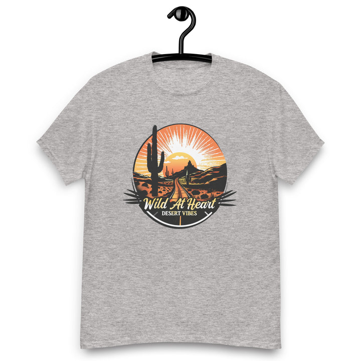 sport-grey-classic tee with-Wild At Heart, Desert Vibes-design for unisex