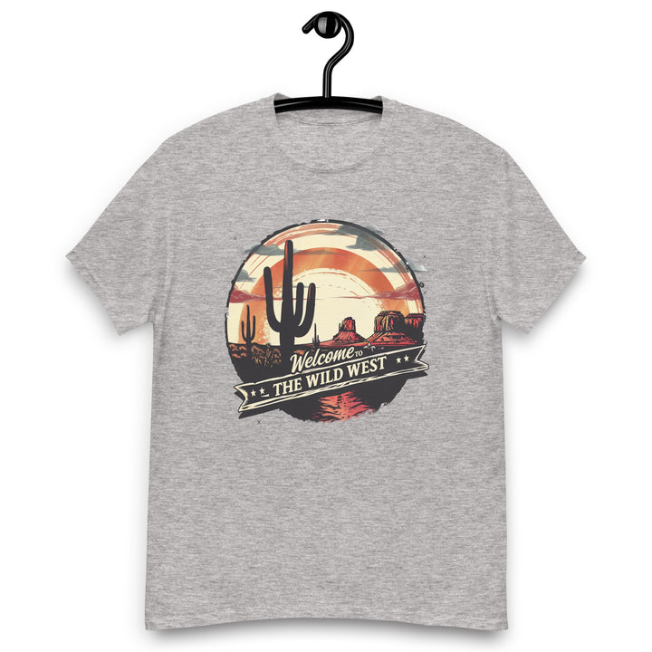 sport-grey-classic tee with- Welcome To The Wild West-design for unisex