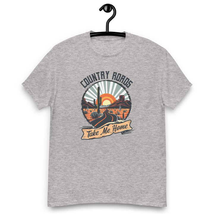 sport-grey-classic tee with-Country Roads Take Me Home-design for unisex