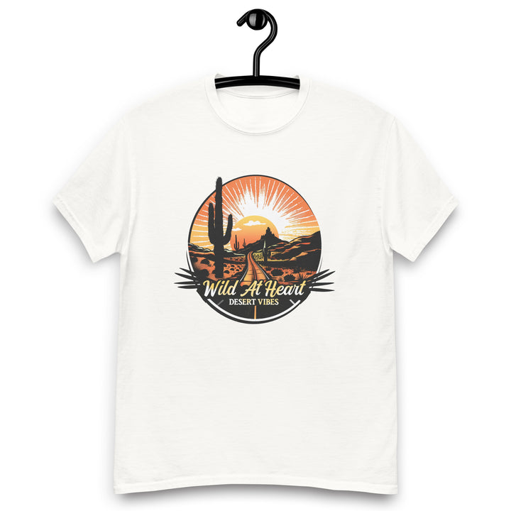 white-classic tee with-Wild At Heart, Desert Vibes-design for unisex