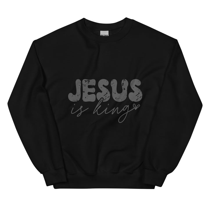 black-sweatshirt with-Jesus is king-design for unisex