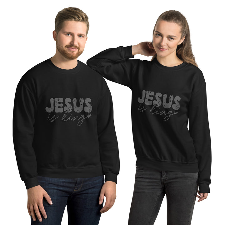 black-sweatshirt with-Jesus is king-design for unisex