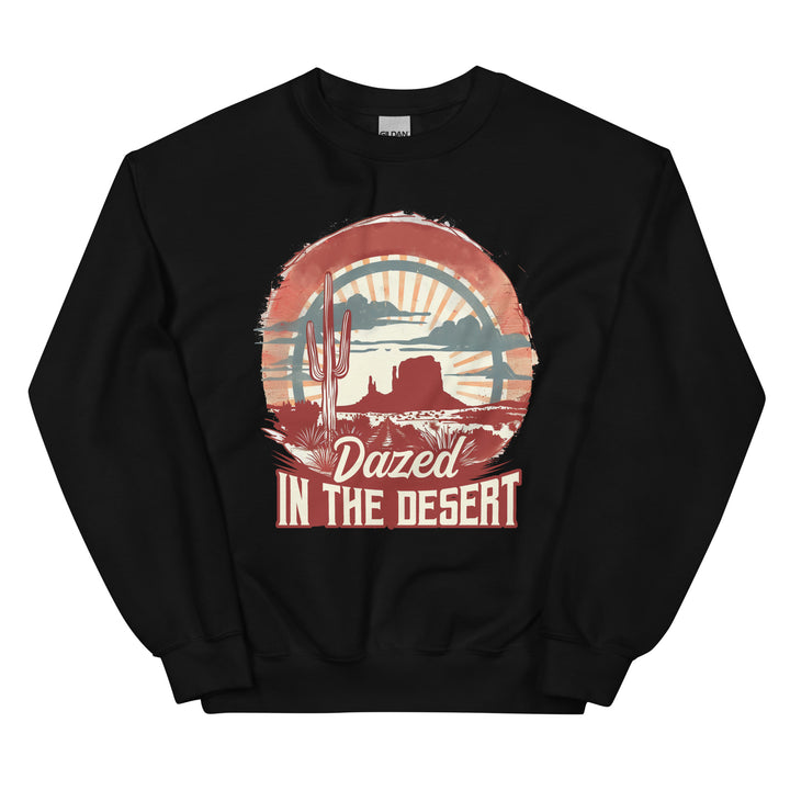 black-sweatshirt with-Dazed In The Desert-design for unisex