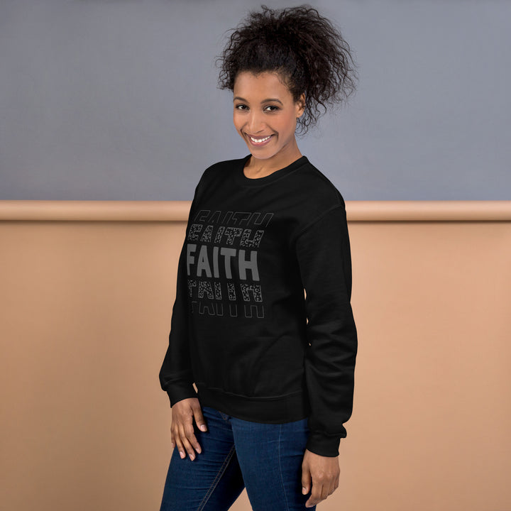 black-sweatshirt with-Faith-design for unisex