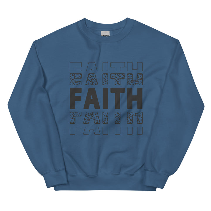 indigo-blue-sweatshirt with-Faith-design for unisex