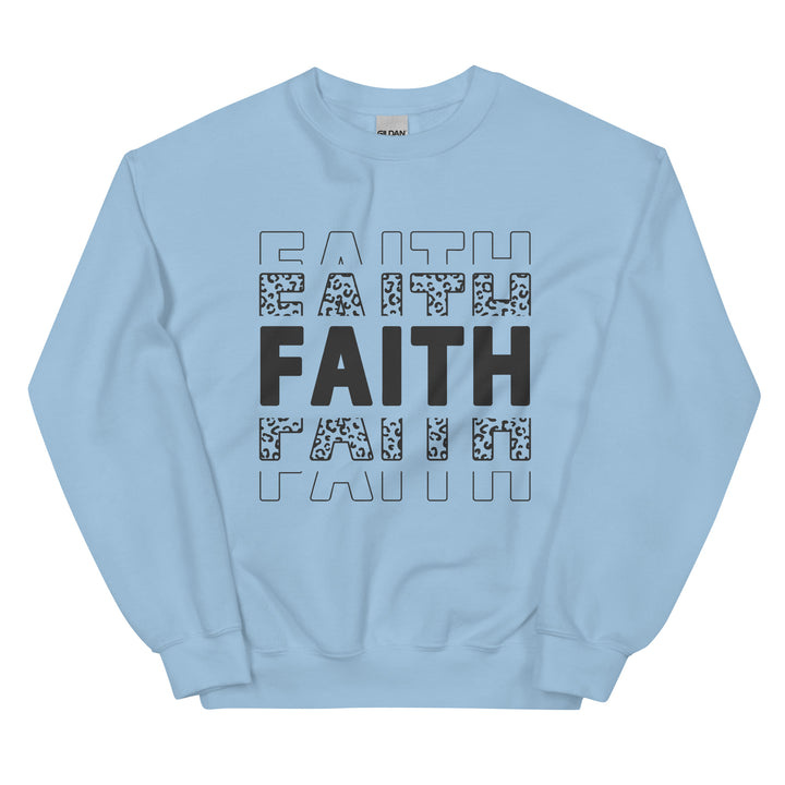 light-blue-sweatshirt with-Faith-design for unisex