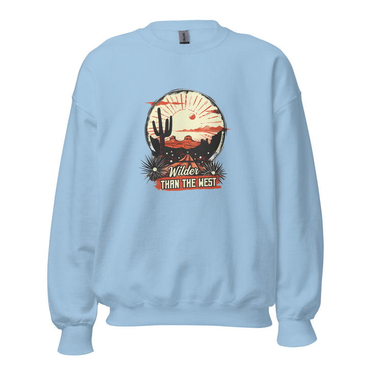 light-blue-sweatshirt with-Western Desert-design for unisex