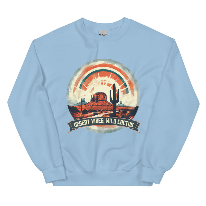 light-blue-sweatshirt with-Desert Vibes-Desert-design for unisex