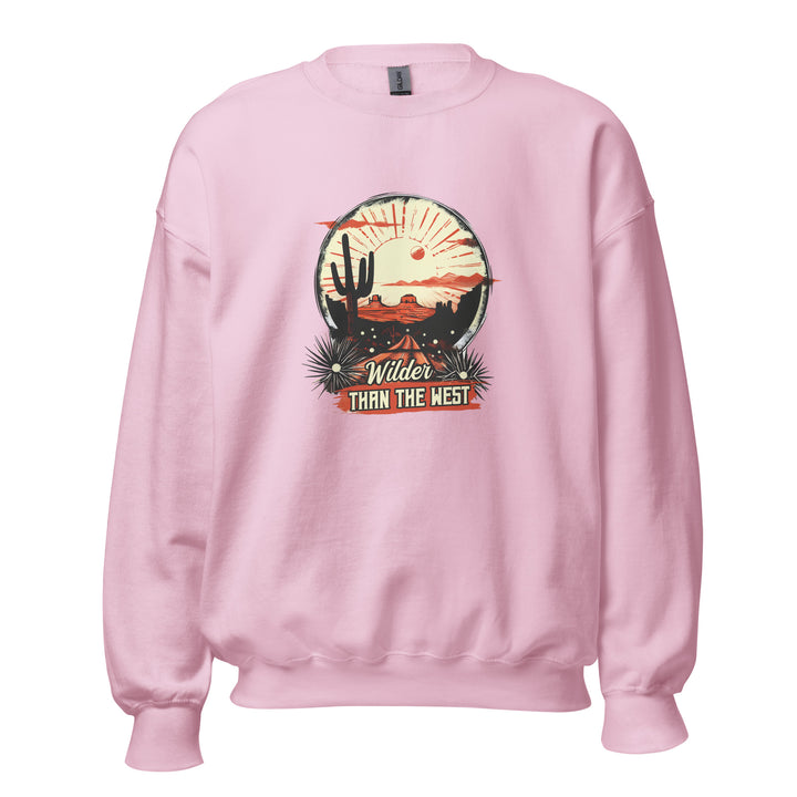 light-pink-sweatshirt with-Western Desert-design for unisex