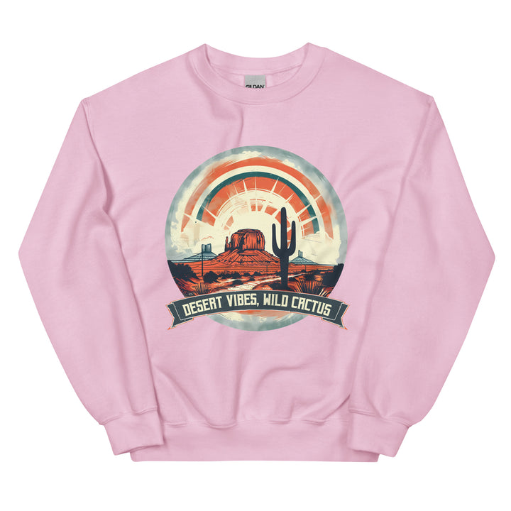 light-pink-sweatshirt with-Desert Vibes-Desert-design for unisex