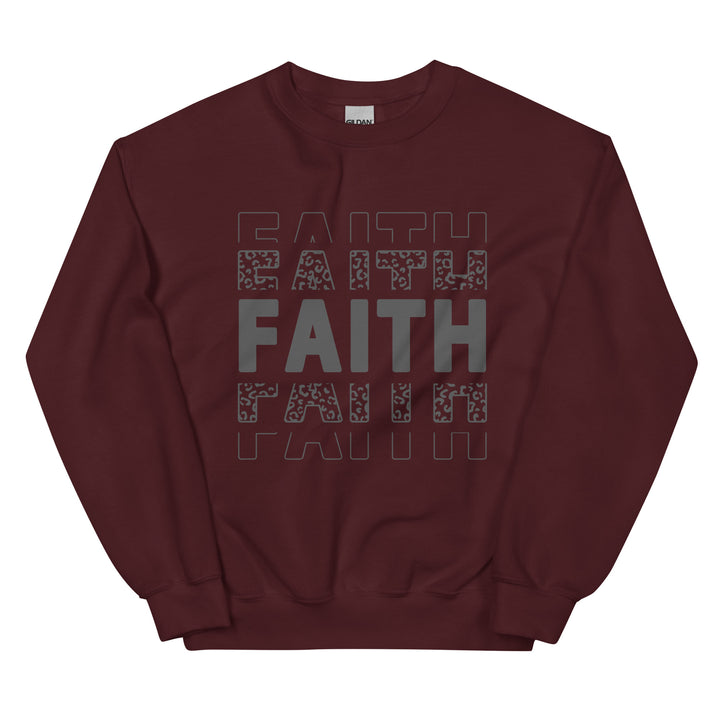 maroon-sweatshirt with-Faith-design for unisex