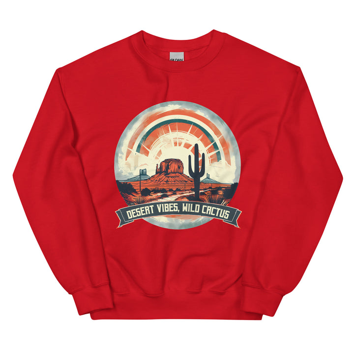 red-sweatshirt with-Desert Vibes-Desert-design for unisex