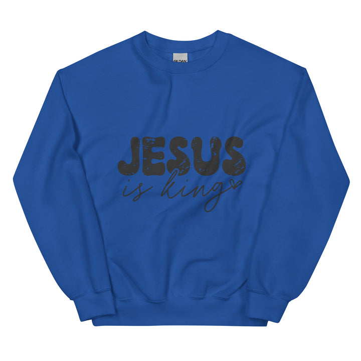 royal-sweatshirt with-Jesus is king-design for unisex