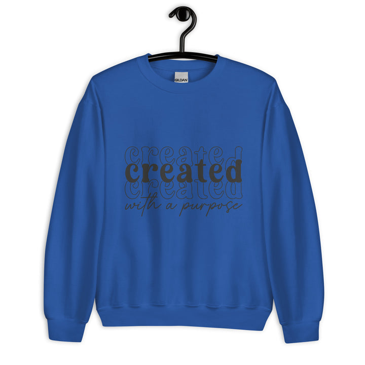 royal-sweatshirt with-Created with a purpose-design for unisex