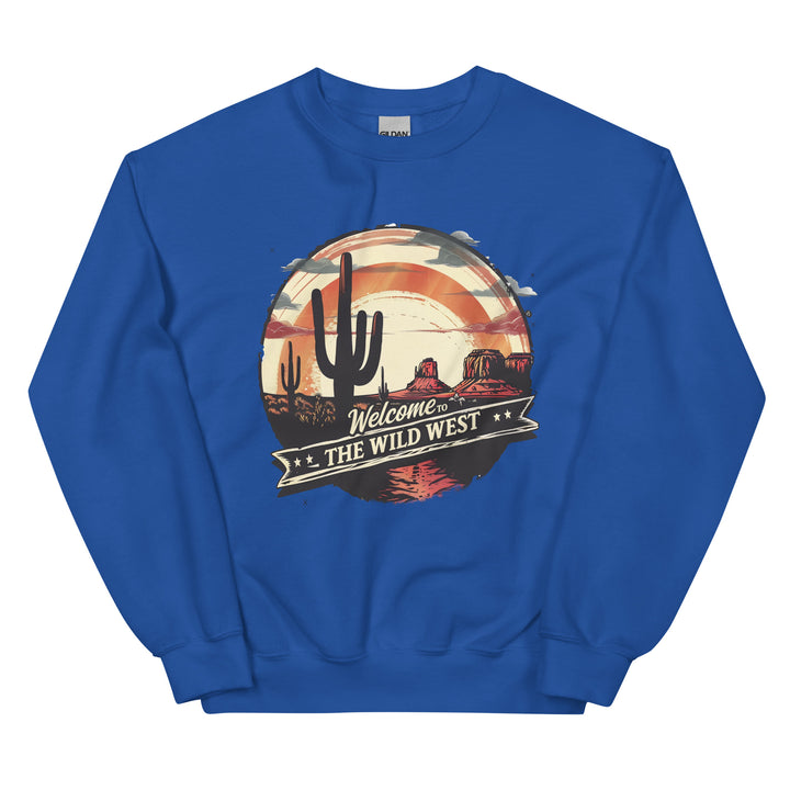 royal-sweatshirt with-Welcome To The Wild West-design for unisex