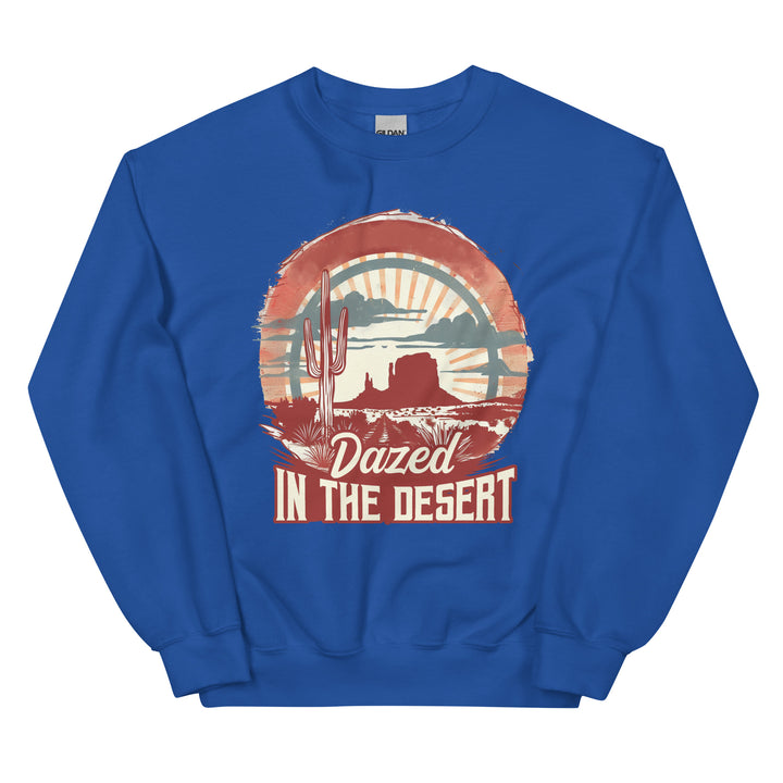 royal-sweatshirt with-Dazed In The Desert-design for unisex