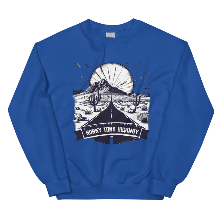 royal-sweatshirt with-Honky Tonk Highway-design for unisex