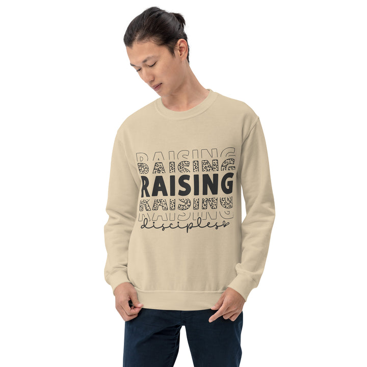 sand-sweatshirt with-Raising Disciples-design for unisex