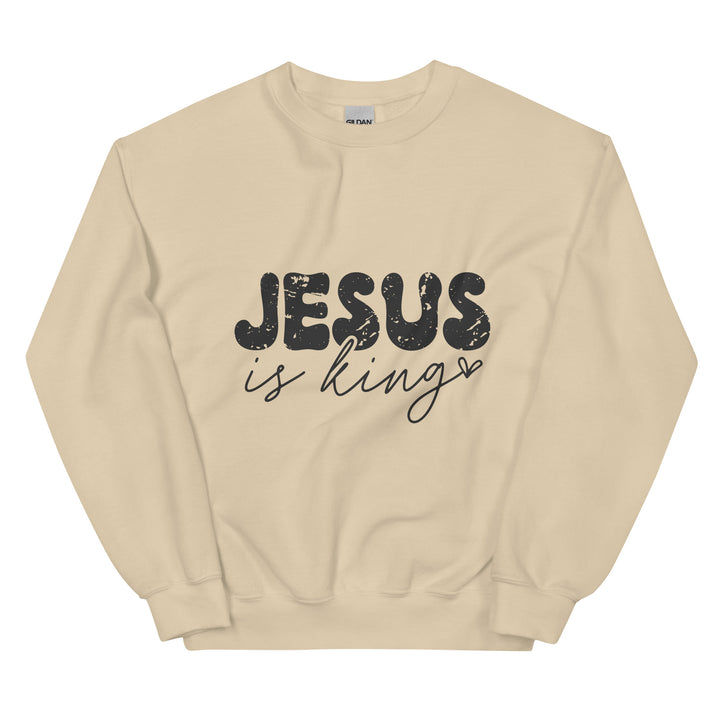 sand-sweatshirt with-Jesus is king-design for unisex