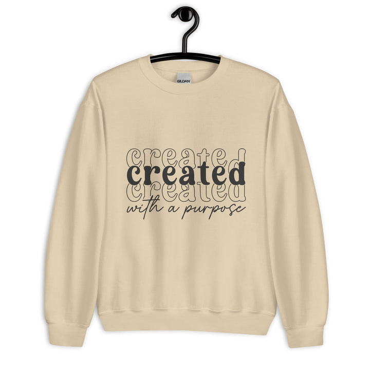 sand-sweatshirt with-Created with a purpose-design for unisex