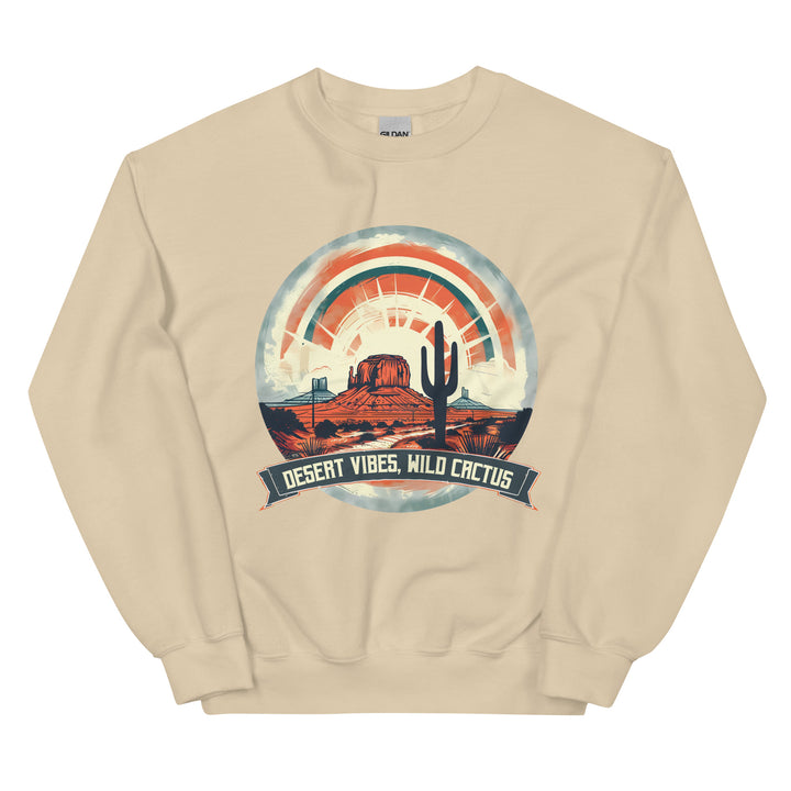 sand-sweatshirt with-Desert Vibes-Desert-design for unisex