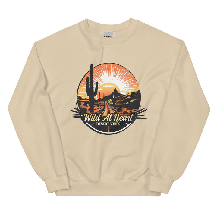 sand-sweatshirt with-Wild At Heart-design for unisex