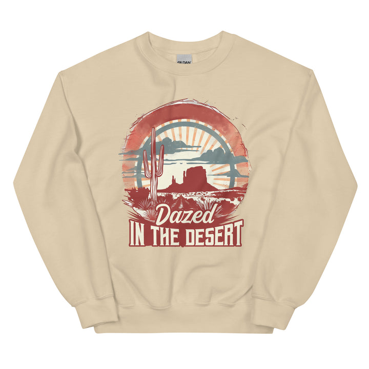 sand-sweatshirt with-Dazed In The Desert-design for unisex