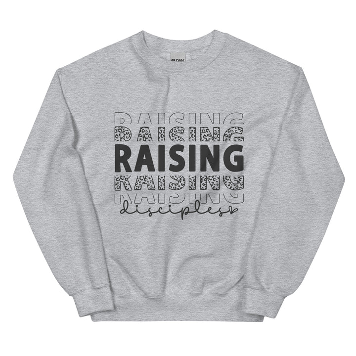 sport-grey-sweatshirt with-Raising Disciples-design for unisex