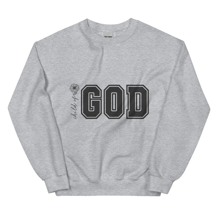 sport-grey-sweatshirt with-Child of God-design for unisex
