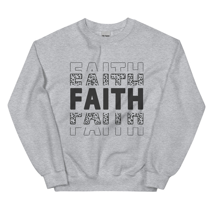 sport-grey-sweatshirt with-Faith-design for unisex