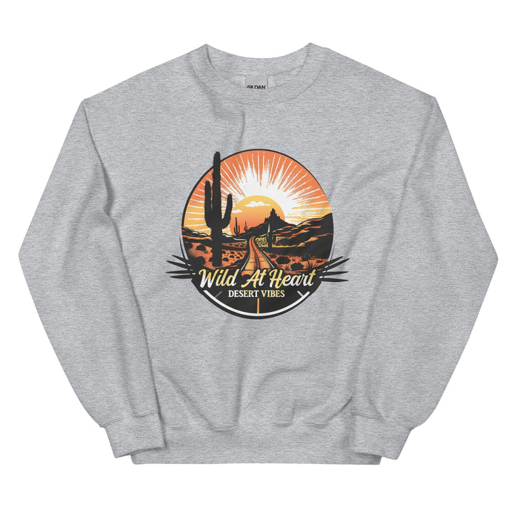 sport-grey-sweatshirt with-Wild At Heart-design for unisex