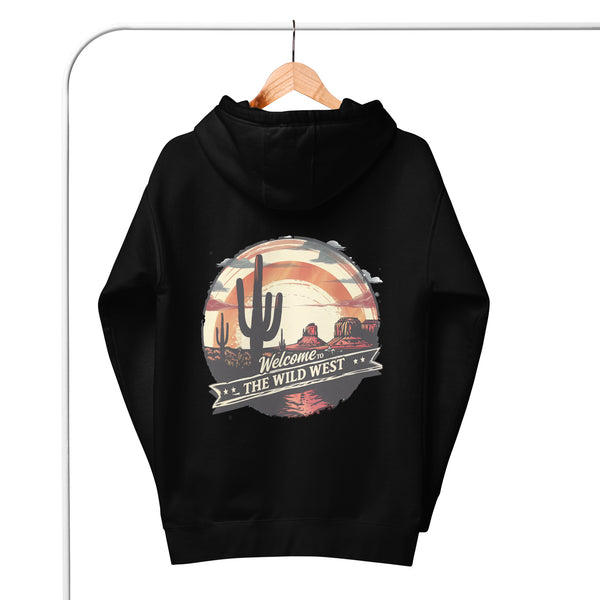 black-Hoodie with- A, Welcome To The Wild West-design for unisex