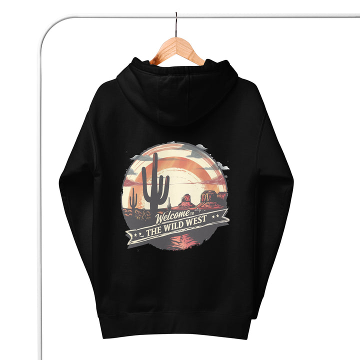 black-Hoodie with- A, Welcome To The Wild West-design for unisex