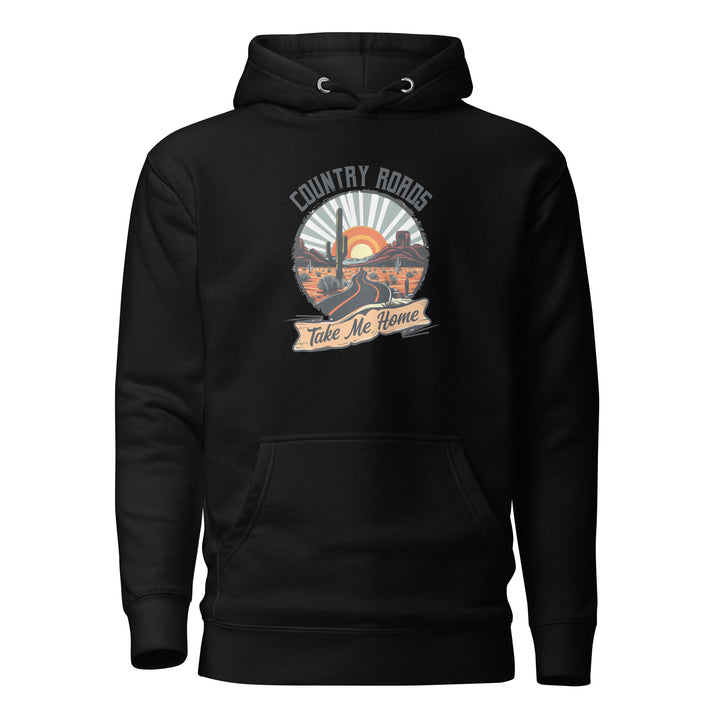 black-Hoodie with- A, Country Roads Take Me Home-design for unisex