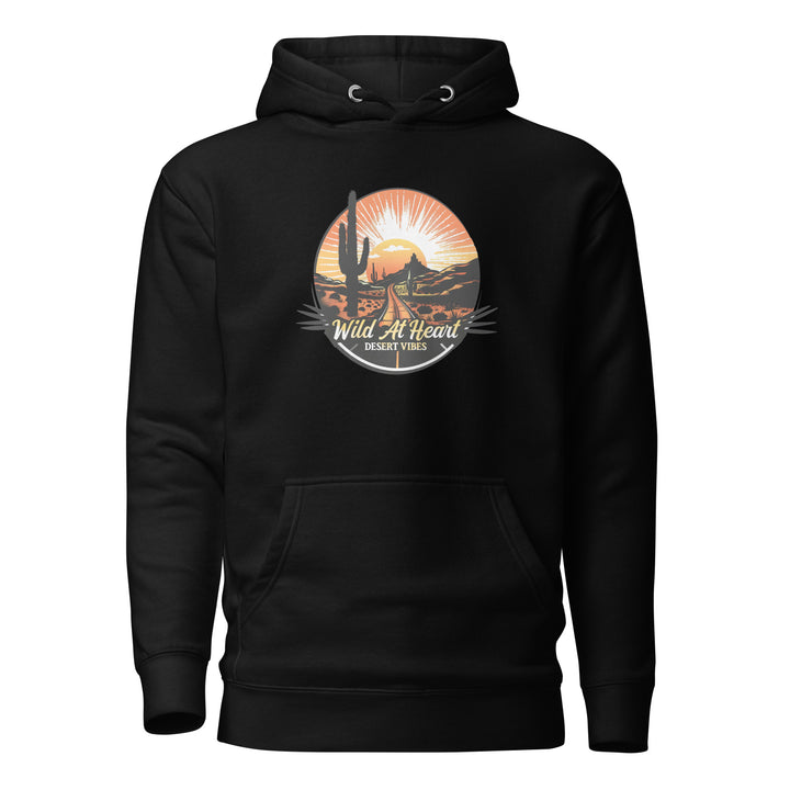 black-Hoodie with-Wild At Heart, Desert Vibes-design for unisex