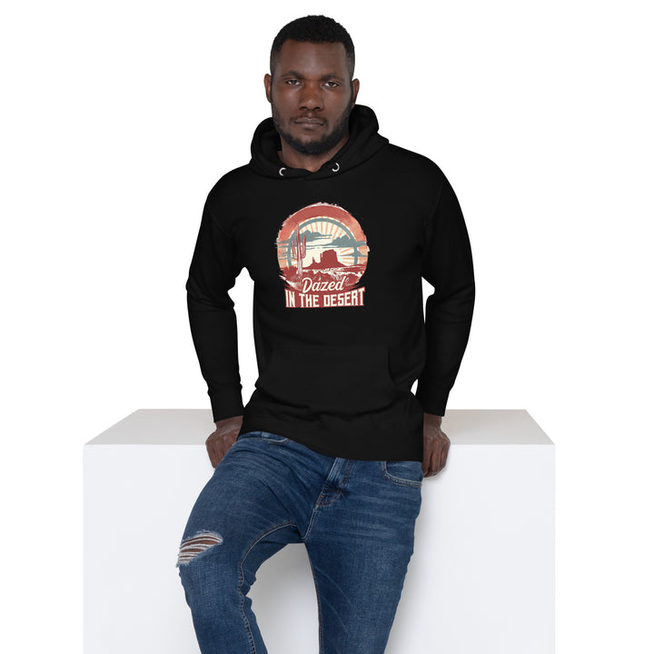 black-Hoodie with-Dazed-In-The-Desert-design for unisex