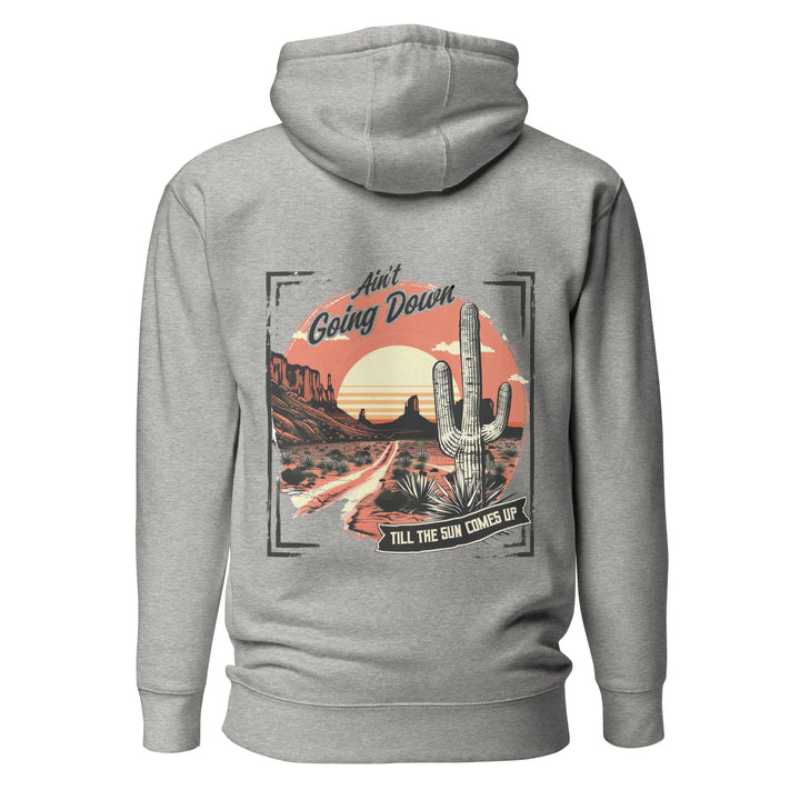 carbon-grey-Hoodie with-A, Ain't Going Down-design for unisex