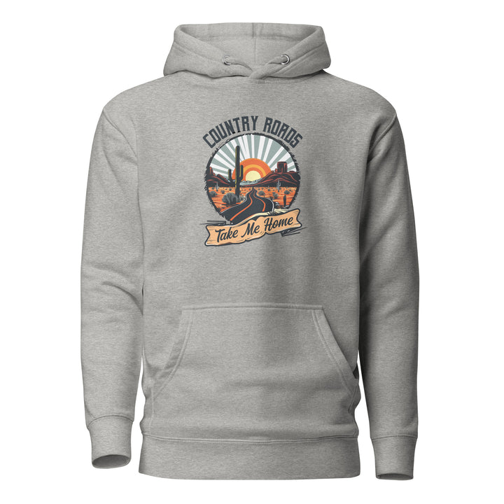 carbon-grey-Hoodie with- A, Country Roads Take Me Home-design for unisex